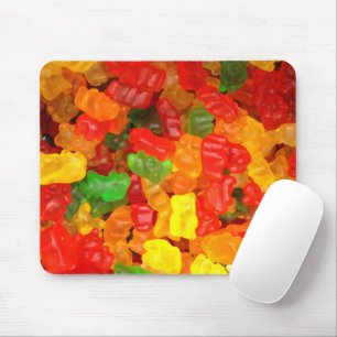 Mousepad ursinho-branco-amarelado-alaranjado