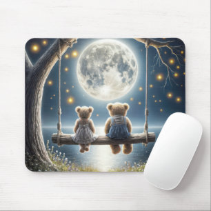 Mousepad Ursinhos em um Balanço ao Luar