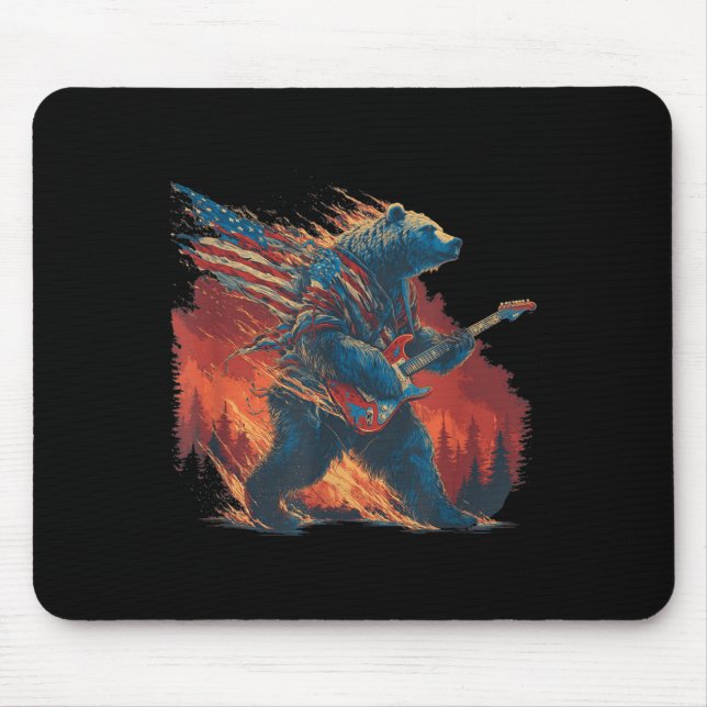 Mousepad Urso Aromático Com Violão Elétrico E Forte De Quei (Frente)