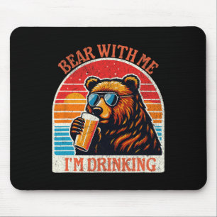 Mousepad Urso-Bebendo-Urso, Engraçado, Caminhada Engraçado