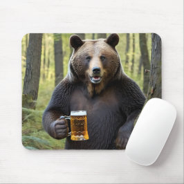 Mousepad Urso com Urso de Cerveja