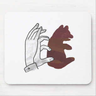 Mousepad Urso Cub Brown da silhueta da mão