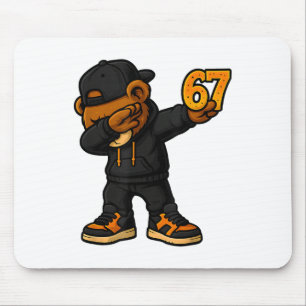 Mousepad Urso Dabbing 67 Meme Engraçado Brainrot Hip Hop Cr