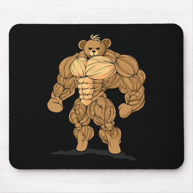 Mousepad Urso de esporte de força de musculação (Frente)