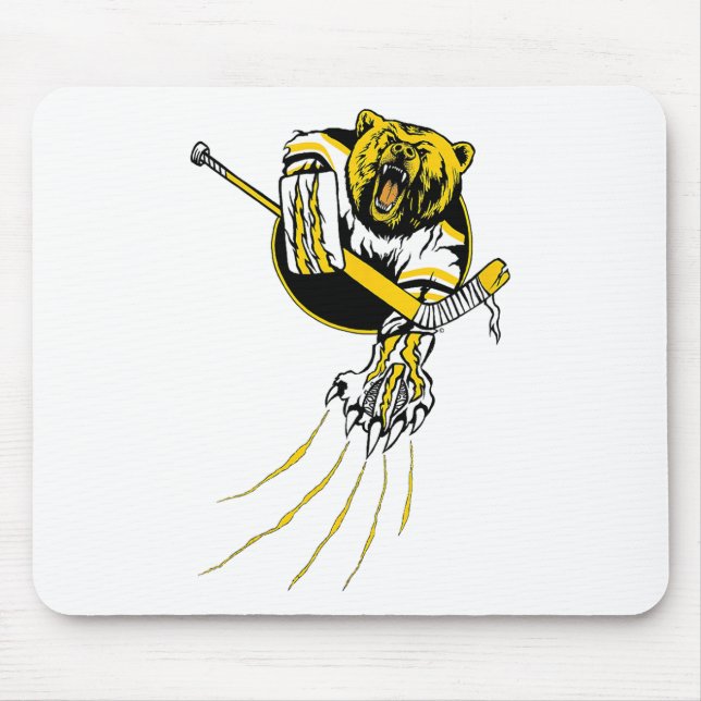 Mousepad Urso de Hóquei no Gelo Grizzly Goleiro Design de F (Frente)