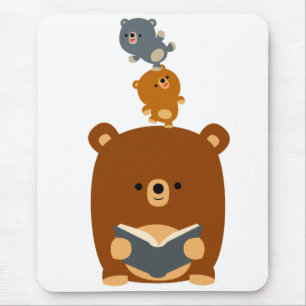 Mousepad Urso de Leitura de Cartoon e Bocal de Cubs