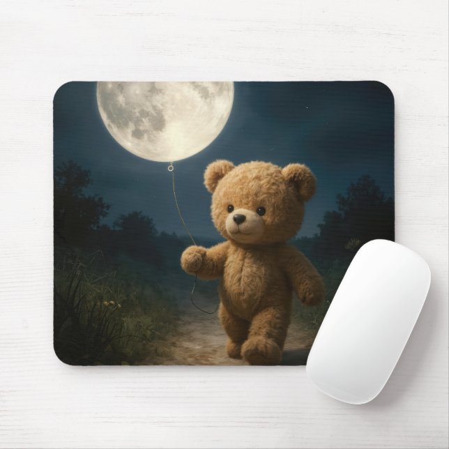 Mousepad Urso de Pelúcia Com um Balão Lunar (Com mouse)