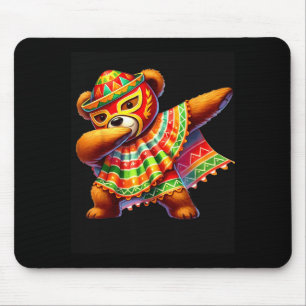 Mousepad Urso de pelúcia Dabbing Lucha Libre Cinco De Mayo