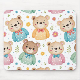 Mousepad Urso de pelúcia e flores