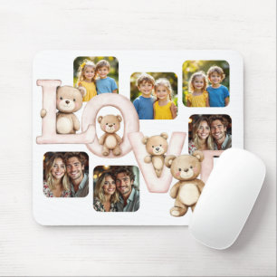Mousepad Urso de Pelúcia Fofo "AMOR" Exposição de Fotos