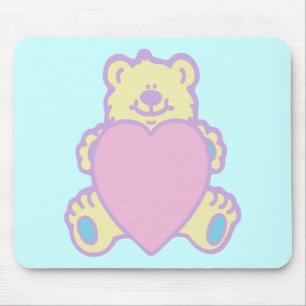 Mousepad Urso de Pelúcia Fofo Coração de Amor