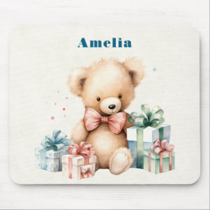 Mousepad Urso de Teddy Bonito com Presentes de Natal