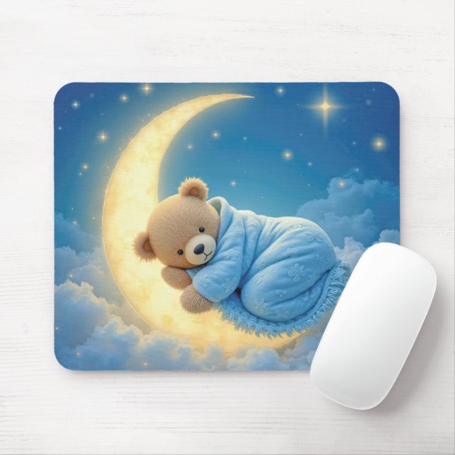 Mousepad Urso de Teddy Dormindo em Lua (Com mouse)