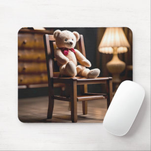 Mousepad Urso De Teddy Velho Numa Cadeira