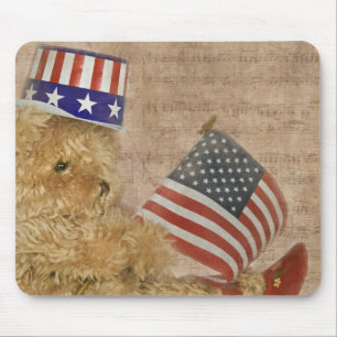 Mousepad urso de ursinho com bandeira americana