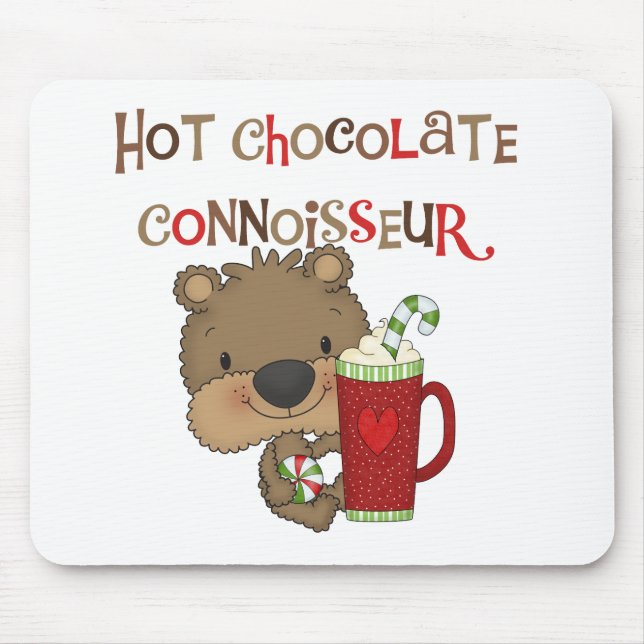 Mousepad Urso do menino do perito do chocolate quente (Frente)