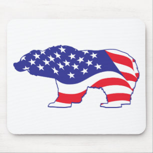 Mousepad Urso Grizzly Patriótico