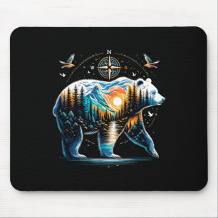 Mousepad Urso Hiking Urso Pardo Camping Caminhante