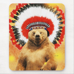 Mousepad Urso indiano do nativo americano