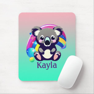 Mousepad Urso Koala Personalizado e Arco-íris