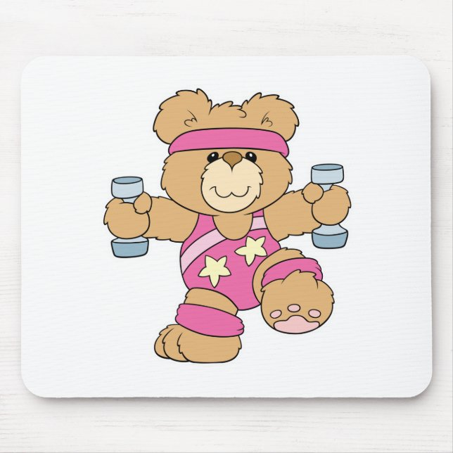 Mousepad Urso Malhação de exercício bonito (Frente)