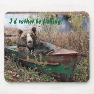 Mousepad urso no barco a remos oxidado