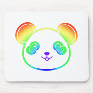 Mousepad Urso Panda Bonito Nas Cores Do Arco-Íris