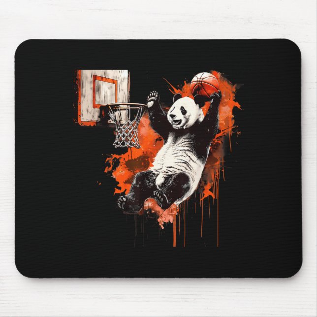 Mousepad Urso Panda de Basquete Jogador de Basquete Enterra (Frente)