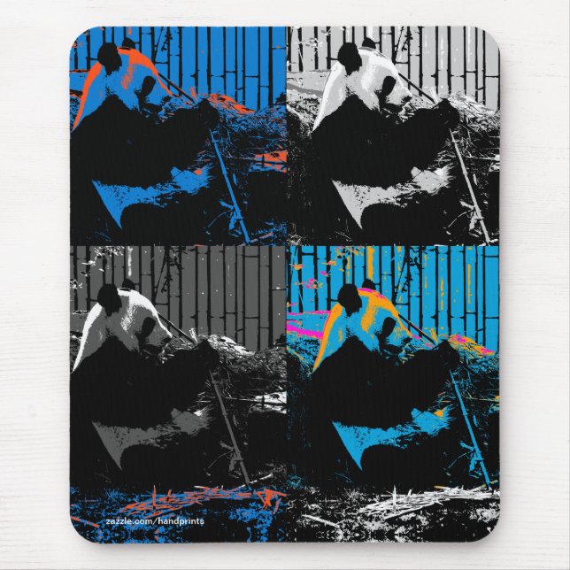 Mousepad Urso Panda Design de Arte Moderna Multi-painel (Frente)