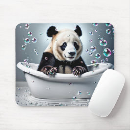 Mousepad Urso Panda Na Banheira De Bolhas