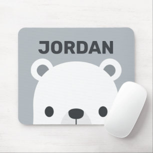Mousepad Urso Polar Bonito com Nome Personalizado