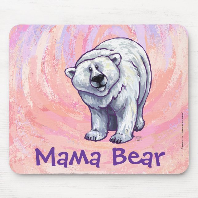 Mousepad Urso Polar Bonito para a Mãe (Frente)