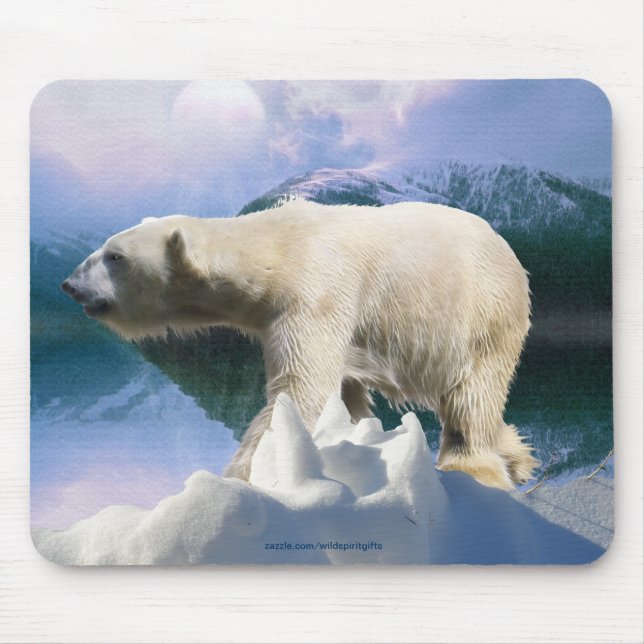 Mousepad Urso Polar e Presente do Defensor da Vida Selvagem (Frente)
