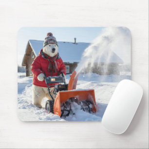 Mousepad Urso Polar Empurrando um Limpa-Neve