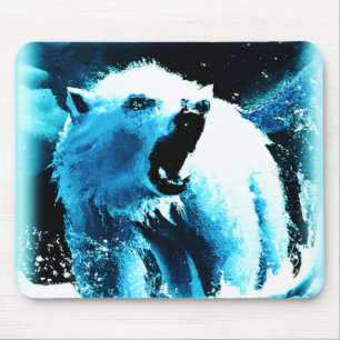 Mousepad "Urso Polar Irritado" - Pintura Bonita. Comprar Ag