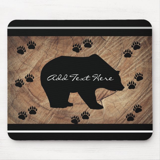 Mousepad Urso Preto E Pistas De Urso (Frente)