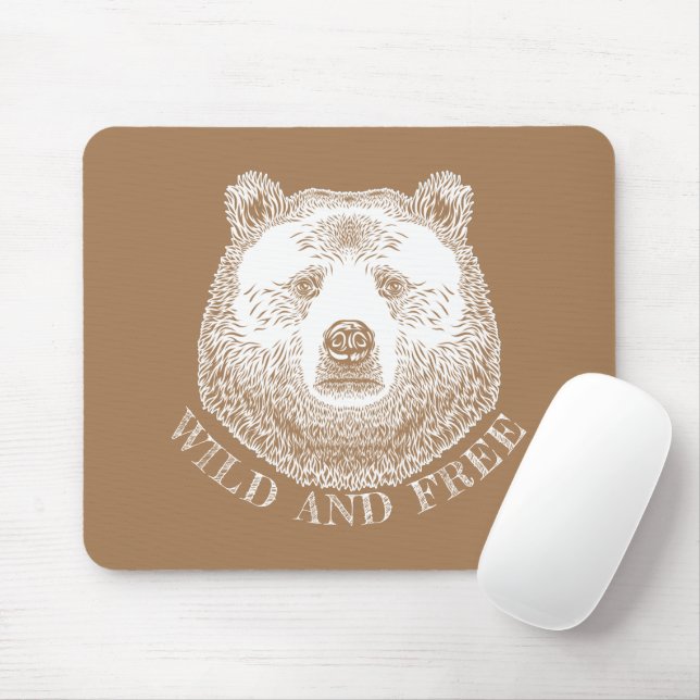 Mousepad Urso, Selvagem E Gratuita, Ilustração Desenhada À  (Com mouse)