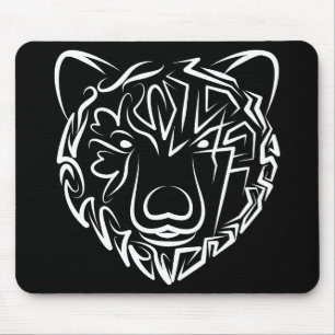 Mousepad Urso Tribal Negro e Branco