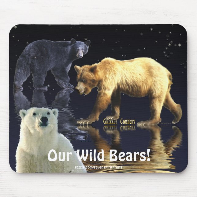 MOUSEPAD URSO, URSO PRETO E URSO (Frente)