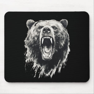 Mousepad Urso Vintage Urso Pardo Bravo Caminhada Acampament