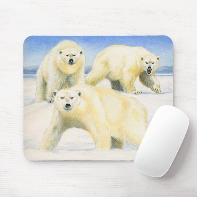 Mousepad Ursos Polares (Com mouse)