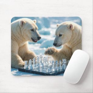 Mousepad Ursos Polares Jogando Xadrez