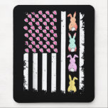 Mousepad US American Flag with Bunny for Easter Day<br><div class="desc">US American Flag with Bunny for Easter Day</div>
