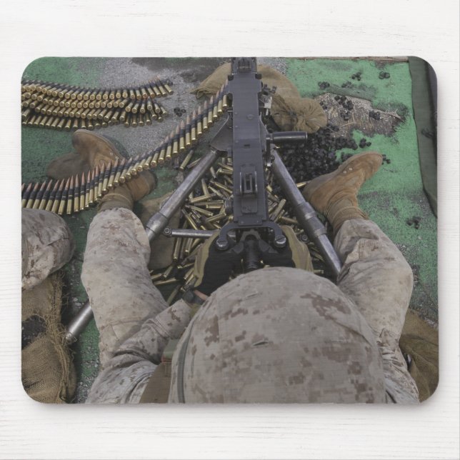 Mousepad US Marine dispara uma metralhadora M2 de calibre 5 (Frente)