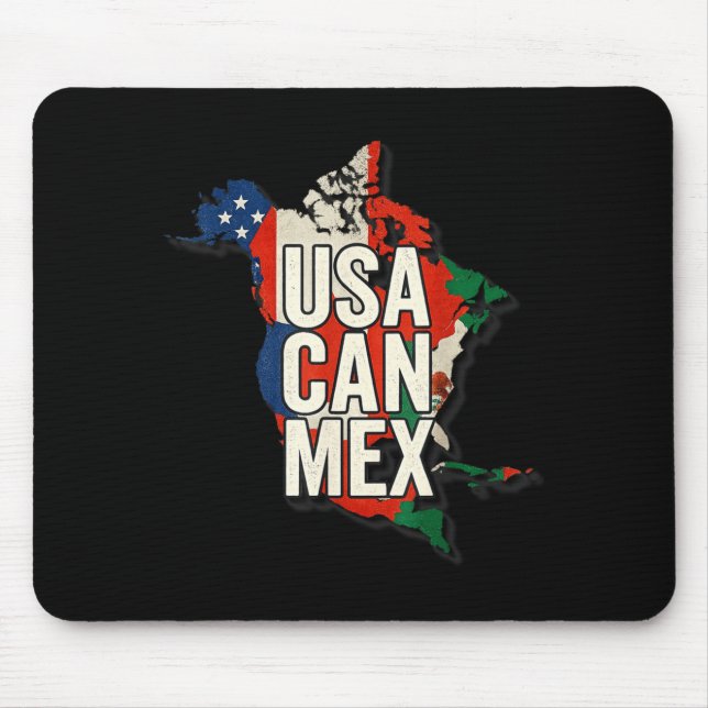 Mousepad Usa Can Mex Soccer North America Football Fan  (Frente)