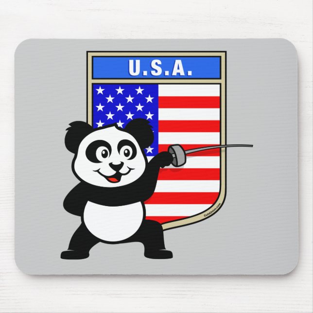 Mousepad USA Fencing Panda (Frente)