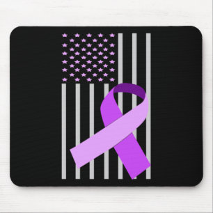 Mousepad USA Flag Alzheimer Ribbon Alzheimer Disease Awaren