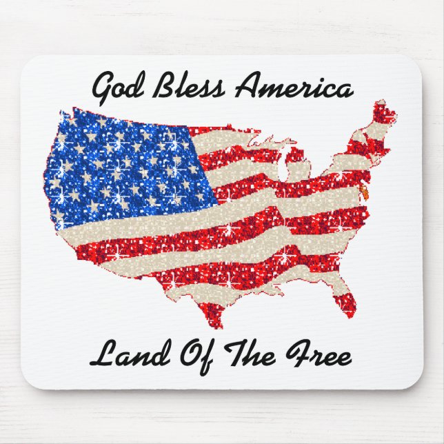 Mousepad USA Flag Deus abençoe America (Frente)
