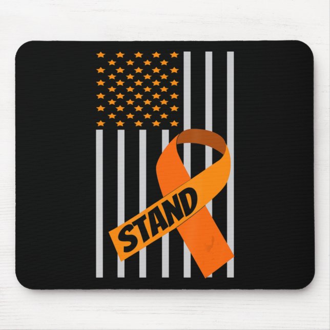 Mousepad USA Flag Ribbon Leukemia Awarkemia - Apoio à Famíl (Frente)