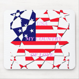 Mousepad USA Star Spangled Love My Country of Love